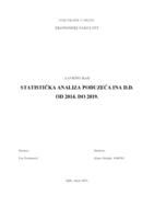 STATISTIČKA ANALIZA PODUZEĆA INA D.D. OD 2014. DO 2019.