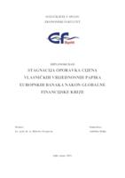 STAGNACIJA OPORAVKA CIJENA VLASNIČKIH VRIJEDNOSNIH PAPIRA EUROPSKIH BANAKA NAKON GLOBALNE FINANCIJSKE KRIZE