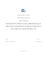 POVEZANOST UPRAVLJANJA PROMJENAMA S ORGANIZACIJSKOM KULTUROM U PODUZEĆU SAIL CROATIA ADVENTURES LTD.