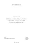 UTJECAJ INFLUENCERA NA PROCES DONOŠENJA ODLUKE O KUPNJI KOZMETIČKIH PROIZVODA