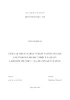 UTJECAJ VIRUSA SARS-COVID-19 NA POSLOVANJE GALENSKOG LABORATORIJA U SASTAVU LJEKARNI SPLITSKO – DALMATINSKE ŽUPANIJE