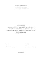 PRORAČUNSKA TRANSPARENTNOST I STUPANJ RAZVITKA JEDINICA LOKALNE SAMOUPRAVE