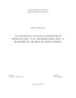 STATISTIČKA ANALIZA USPJEŠNOSTI POSLOVANJA “VALAMAR RIVIERA D.D.” U RAZDOBLJU OD 2016. DO 2020. GODINE