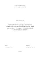 ODNOS IZMEĐU USMJERENOSTI NA ODRŽIVOST I PODUZETNIČKIH NAMJERA STUDENATA TURIZMA EKONOMSKOG FAKULTETA U SPLITU