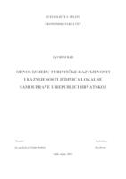 ODNOS IZMEĐU TURISTIČKE RAZVIJENOSTI I RAZVIJENOSTI JEDINICA LOKALNE SAMOUPRAVE U REPUBLICI HRVATSKOJ