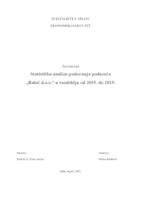 Statistička analiza poslovanja poduzeća „Babić d.o.o.“ u razdoblju od 2015. do 2019.