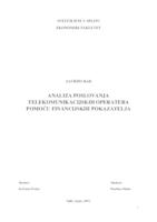 ANALIZA POSLOVANJA TELEKOMUNIKACIJSKIH OPERATERA POMOĆU FINANCIJSKIH POKAZATELJA