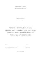 PRIMJENA METODA POSLOVNOG ODLUČIVANJA U ODREĐIVANJU RELATIVNE VAŽNOSTI TEMELJNIH DETERMINANTI POTENCIJALA VATERPOLISTA