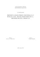 PRIMJENA EKOLOŠKIH CERTIFIKATA U POSLOVANJU HOTELSKIH PODUZEĆA – PRIMJER HOTELA BERULIA