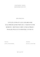 ANALIZA POSLOVANJA ODABRANIH MALOPRODAJNIH PODUZEĆA MJEŠOVITOM ROBOM U REPUBLICI HRVATSKOJ PRIJE I POSLIJE POJAVE PANDEMIJE COVID-19