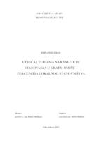 UTJECAJ TURIZMA NA KVALITETU STANOVANJA U GRADU OMIŠU – PERCEPCIJA LOKALNOG STANOVNIŠTVA