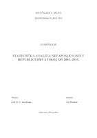 STATISTIČKA ANALIZA NEZAPOSLENOSTI U REPUBLICI HRVATSKOJ OD 2001.-2015.