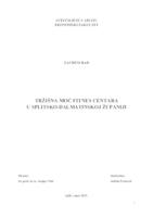 TRŽIŠNA MOĆ FITNES CENTARA U SPLITSKO-DALMATINSKOJ ŽUPANIJI