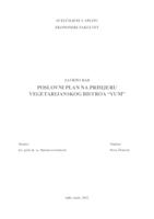 POSLOVNI PLAN NA PRIMJERU VEGETARIJANSKOG BISTROA “YUM”