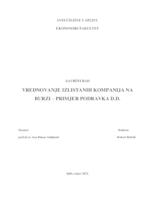 VREDNOVANJE IZLISTANIH KOMPANIJA NA BURZI – PRIMJER PODRAVKA D.D.