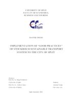 IMPLEMENTATION OF “GOOD PRACTICES‟‟ OF STOCKHOLM SUSTAINABLE TRANSPORT SYSTEM TO THE CITY OF SPLIT