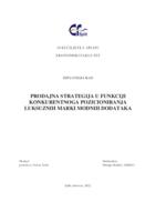 PRODAJNA STRATEGIJA U FUNKCIJI KONKURENTNOGA POZICIONIRANJA LUKSUZNIH MARKI MODNIH DODATAKA