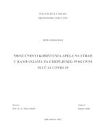 MOGUĆNOSTI KORIŠTENJA APELA NA STRAH U KAMPANJAMA ZA CIJEPLJENJE: POSLOVNI SLUČAJ COVID-19