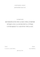 DETERMINANTE INFLACIJE I INFLATORNIH OČEKIVANJA SA OSVRTOM NA UČINKE COVID KRIZE NA SADAŠNJU INFLACIJU