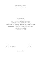 MARKETING NEPROFITNIH ORGANIZACIJA NA PRIMJERU UDRUGE ZA PRIRODU, OKOLIŠ I ODRŽIVI RAZVOJ "SUNCE" SPLIT