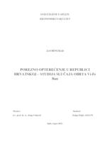 POREZNO OPTEREĆENJE U REPUBLICI HRVATSKOJ – STUDIJA SLUČAJA OBRTA Vi-Fe
 Bau