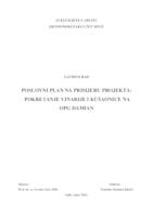 POSLOVNI PLAN NA PRIMJERU PROJEKTA: POKRETANJE VINARIJE I KUŠAONICE NA OPG DAMIAN