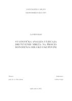 STATISTIČKA ANALIZA UTJECAJA DRUŠTVENIH MREŽA NA PROCES DONOŠENJA ODLUKE O KUPOVINI