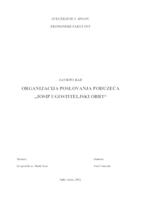 ORGANIZACIJA POSLOVANJA PODUZEĆA „JOSIP UGOSTITELJSKI OBRT“