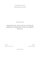 PROMOTIVNE AKTIVNOSTI U FUNKCIJI KREIRANJA PREPOZNATLJIVOG IMIDŽA HOTELA