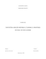 STATISTIČKA ANALIZA KRETANJA U TURIZMU U HRVATSKOJ OD 2010. DO 2021.GODINE