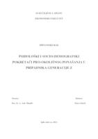 Psihološki i socio-demografski pokretači pro-okolišnog ponašanja u pripadnika generacije Z