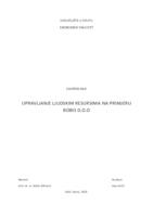 Upravljanje ljudskim resursima na primjeru Bobis d.o.o.