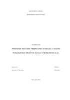 Primjena metoda financijske analize u ocjeni poslovanja društva Čakovečki mlinovi d.d.