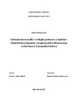 Informiranost malih i srednjih poduzeća u Splitsko-dalmatinskoj županiji o mogućnostima financiranja sredstvima iz Europskih fondova