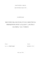 IDENTIFICIRANJE POSLOVNOG OKRUŽENJA PRIMJENOM SWOT ANALIZE U „HOTELU OLYMPIA“ D.D. VODICE