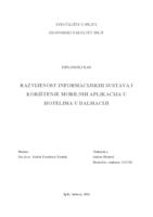 RAZVIJENOST INFORMACIJSKIH SUSTAVA I
KORIŠTENJE MOBILNIH APLIKACIJA U
HOTELIMA U DALMACIJI