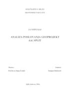 ANALIZA POSLOVANJA GEOPROJEKT d.d. SPLIT