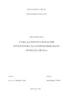 UTJECAJ INSTITUCIONALNIH INVESTITORA NA GOSPODARSKI RAST ZEMALJA OECD-a