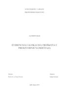 Evidencija i alokacija troškova u proizvodnji namještaja