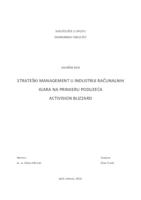 STRATEŠKI MANAGEMENT U INDUSTRIJI RAČUNALNIH IGARA NA PRIMJERU PODUZEĆA ACTIVISION BLIZZARD