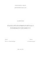 Analiza financijskih izvještaja u pomorskom inženjerstvu