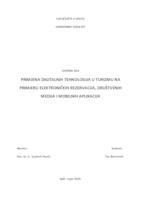 Primjena digitalnih tehnologija u turizmu na primjeru elektroničkih rezervacija, društvenih medija i mobilnih aplikacija