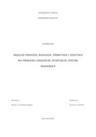 Analiza prihoda, rashoda, primitaka i izdataka na primjeru Gradskog sportskog centra Makarska