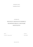 MOTIVACIJA I ZADOVOLJSTVO RADNIKA IZ NEEUROPSKIH ZEMALJA U HRVATSKOM UGOSTITELJSTVU