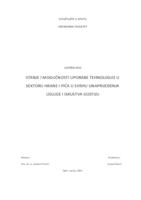 Stanje i mogućnosti uporabe tehnologije u sektoru hrane i pića u svrhu unaprijeđenja usluge i iskustva gostiju