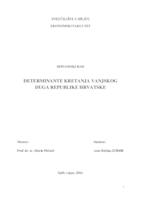 DETERMINANTE KRETANJA VANJSKOG DUGA REPUBLIKE HRVATSKE