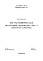 Upravljanje promjenama i organizacijska kultura hotela Villa Argentina u Dubrovniku