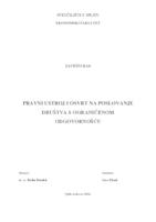 PRAVNI USTROJ I OSVRT NA POSLOVANJE DRUŠTVA S OGRANIĈENOM ODGOVORNOŠĆU