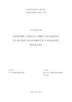 VENTURE CAPITAL I PRIVATE EQUITY ULAGANJA NA PODRUČJU ZAPADNOG BALKANA