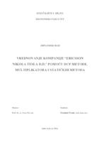 VREDNOVANJE KOMPANIJE “ERICSSON NIKOLA TESLA D.D.“ POMOĆU DCF METODE, MULTIPLIKATORA I STATIČKIH METODA